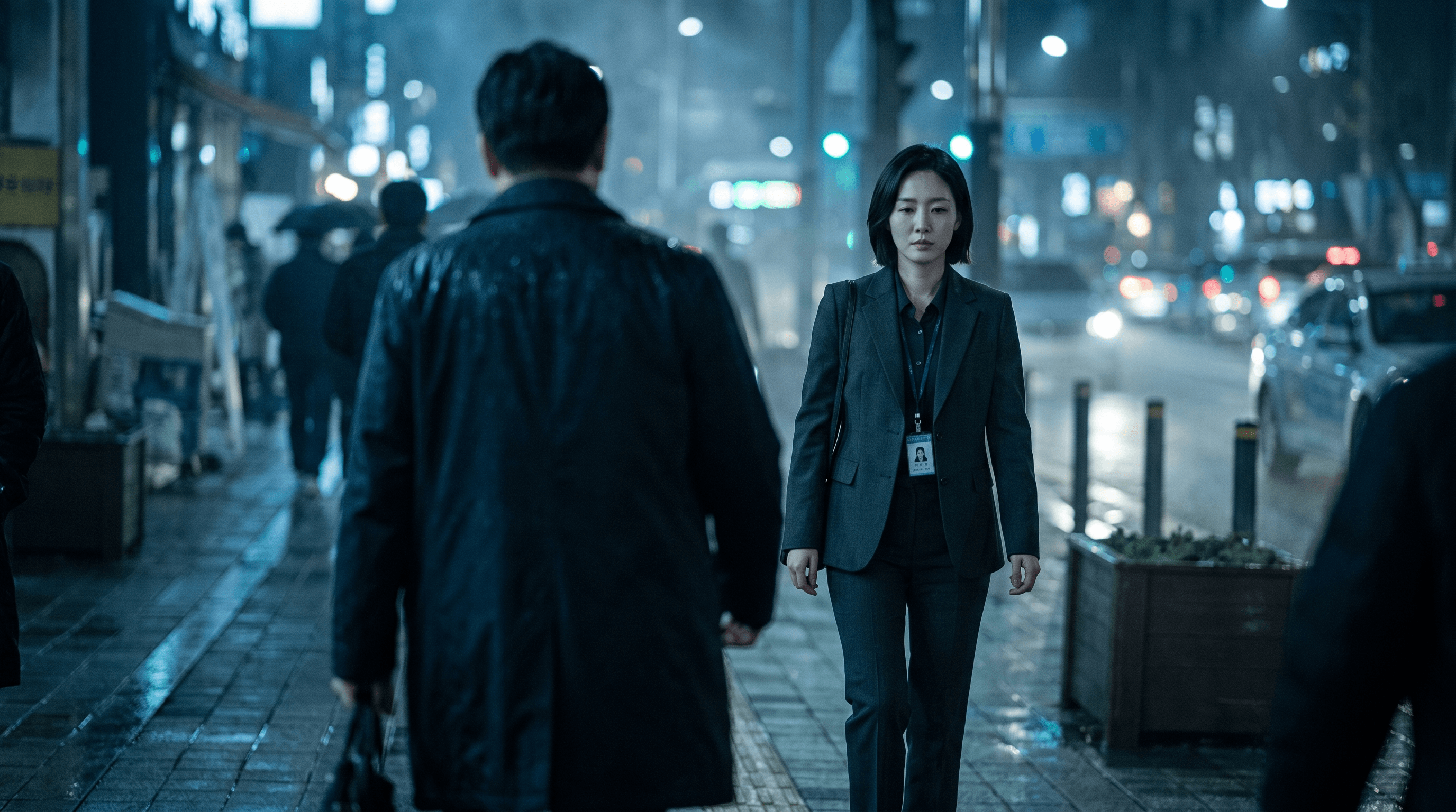 야간 도심 거리, 외도조사 현장 분위기를 담은 이미지