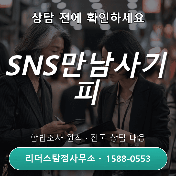 범계탐정사무소, SNS만남사기 피해조사 시 꼭 알아야 할 주의사항