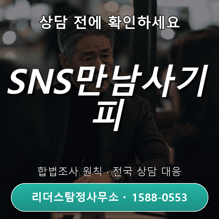 의정부흥신소, SNS만남사기 피해조사 절차와 대응법 완전정복